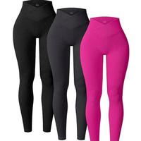 OVESPORT Women's Gym  Leggings  Seamless High Waist Cross Over Workout Outwork Leggings Yoga Gym Athletic Pants outdoorfun,#s...