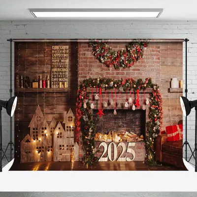Aperturee Black Gold Glittering 2025 New Year Party Backdrop - Aperturee