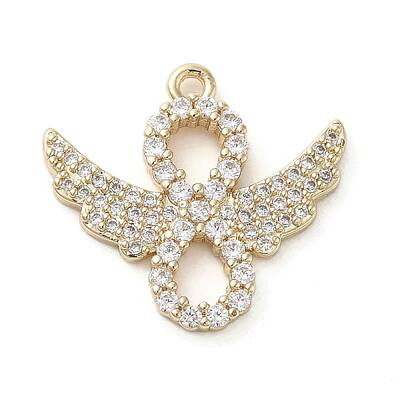 Brass Micro Pave Clear Cubic Zirconia Pendants