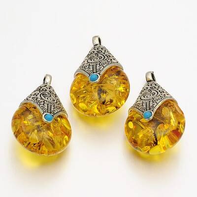 Teardrop Tibetan Style Pendants