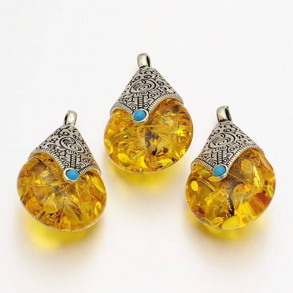 Teardrop Tibetan Style Pendants