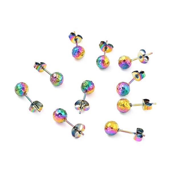 Ion Plating(IP) 304 Stainless Steel Stud Earring Findings