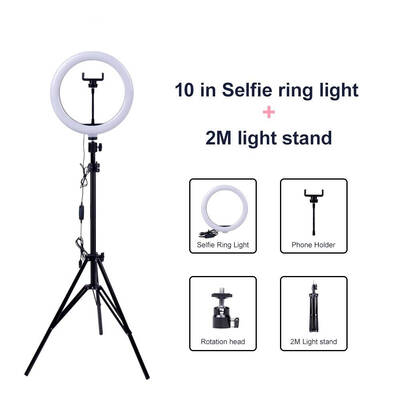 LED Ring Light Lamp Phone Selfie Camera Studio Video Dimmable Tripod Stand
