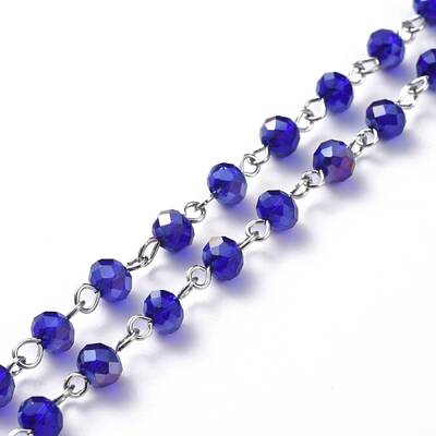 Handmade Electroplate Glass Beaded Chains