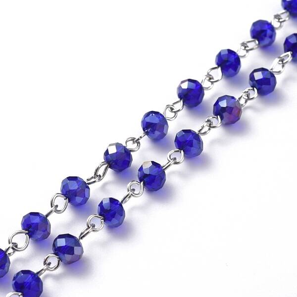 Handmade Electroplate Glass Beaded Chains