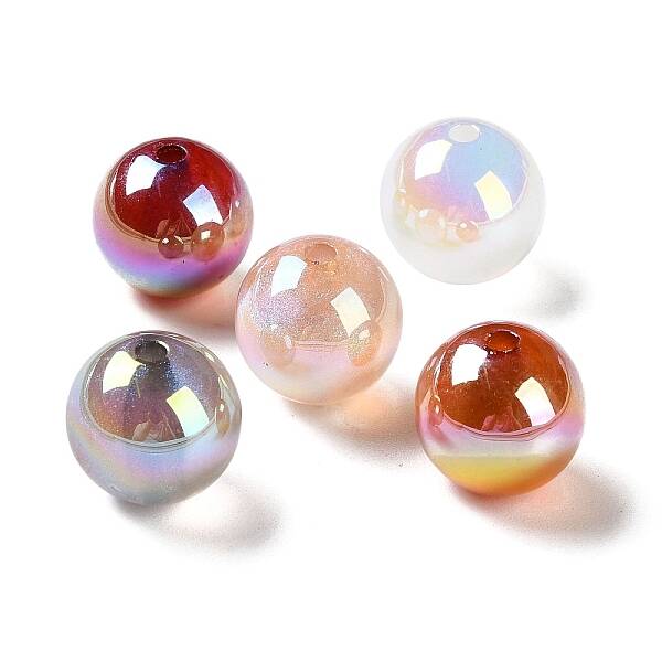 UV Plating Crackle Acrylic Beads