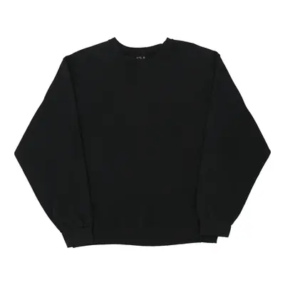 Fruit Of The Loom Sweatshirt - Medium Black Cotton Blend