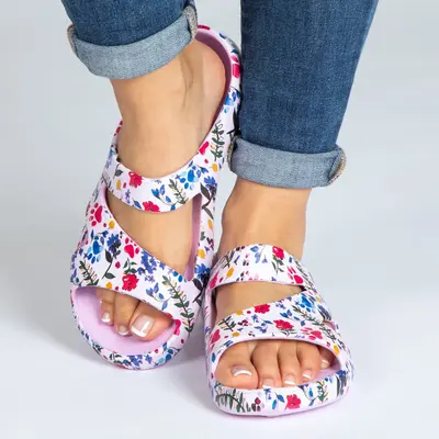 Women's Positively Inspired Slide Sandals - Dragonfly Vines - 6