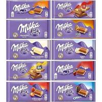 10 FULL BARS OF MILKA VARIETY PACK Snack Dessert randomly selected Chocolate Sweet Bonbon