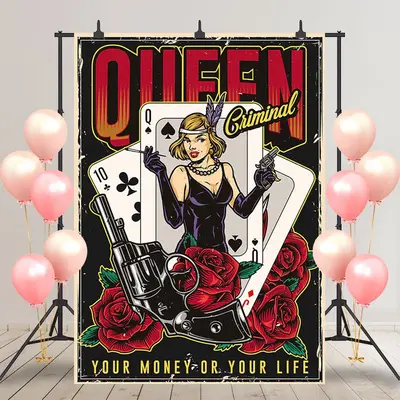 Queen Poker Your Money Or Your Life Casino Backdrop