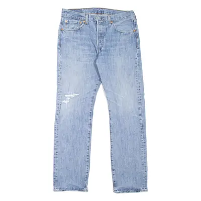 LEVI'S 501 Jeans Distressed Mens Blue Regular Straight W32 L32