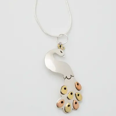 Stunning Peacock Necklace - with Diamond Cut Chain
