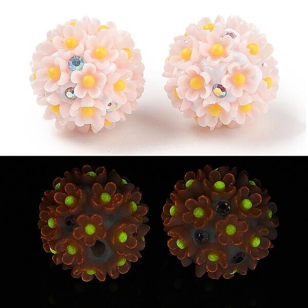 Handmade Luminous Polymer Clay Rhinestone Fancy Beads