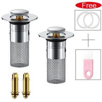 Bathroom sink Stopper,Hair Catcher,drain plug,sink drain filter,2 in 1 sink drain,anti-odor stopper,jewlery saver,portable sh...