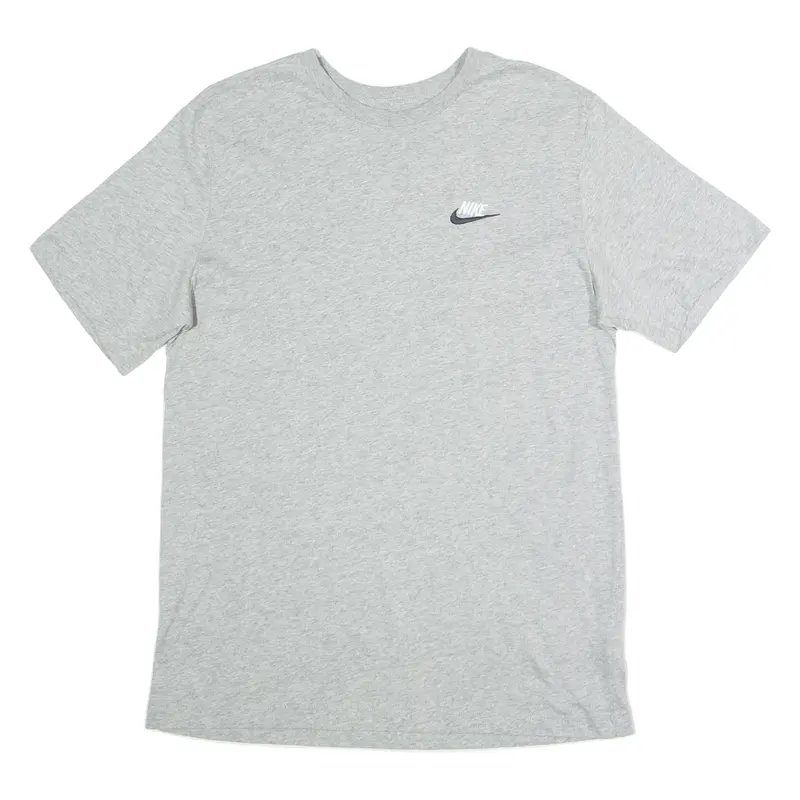 NIKE Mens T-Shirt Grey Crew Neck M