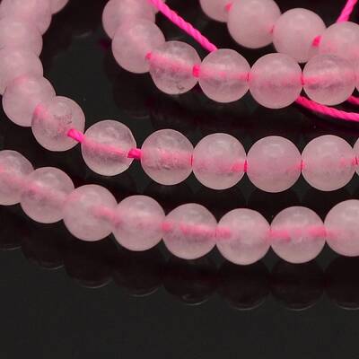 Round Natural Rose Quartz Beads Strands