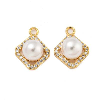 Brass Micro Pave Cubic Zirconia Pendants