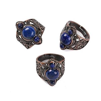 Natural Lapis Lazuli Retro Finger Rings