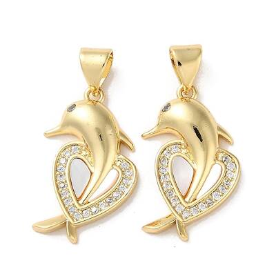 Brass Micro Pave Clear Cubic Zirconia Pendants