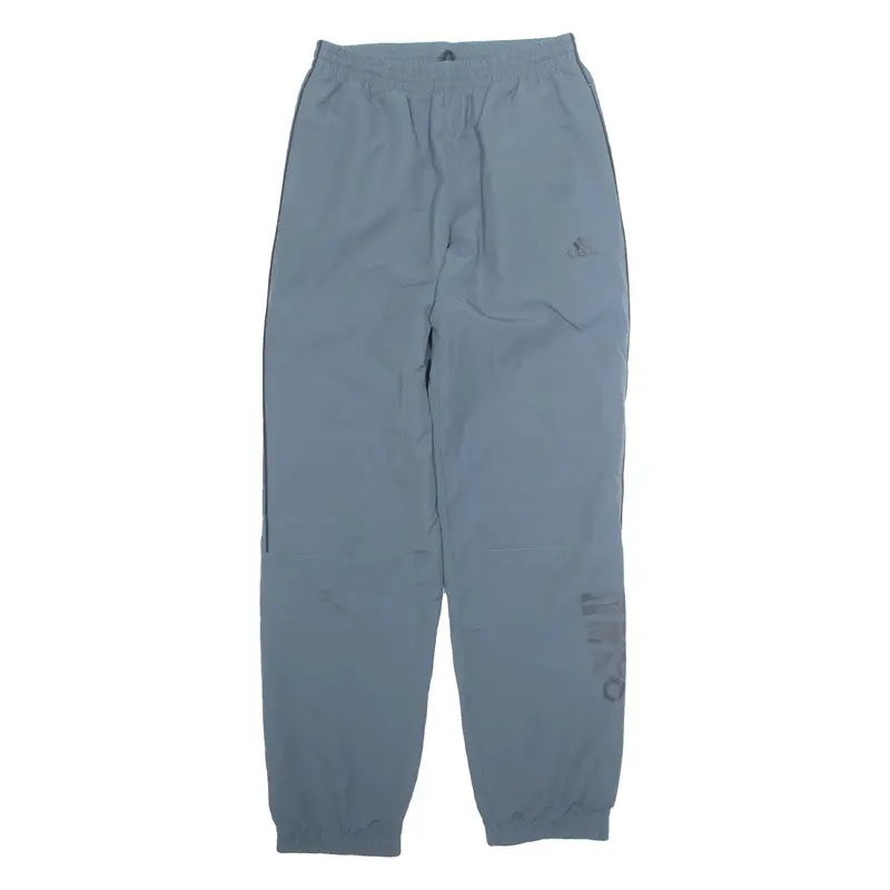 ADIDAS Mesh Lined Mens Track Pants Blue Tapered S W27 L33