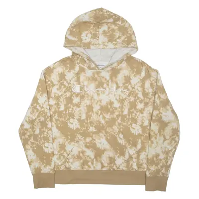 CHAMPION Tie Dye Womens Beige Hoodie M