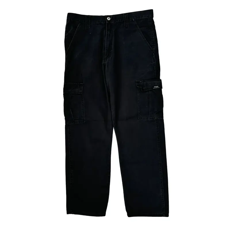 Wrangler Cargo Trousers - 33W 29L Black Cotton