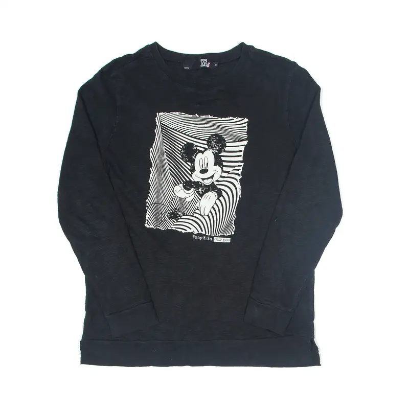 DISNEY Mickey Sweatshirt Black Mens S