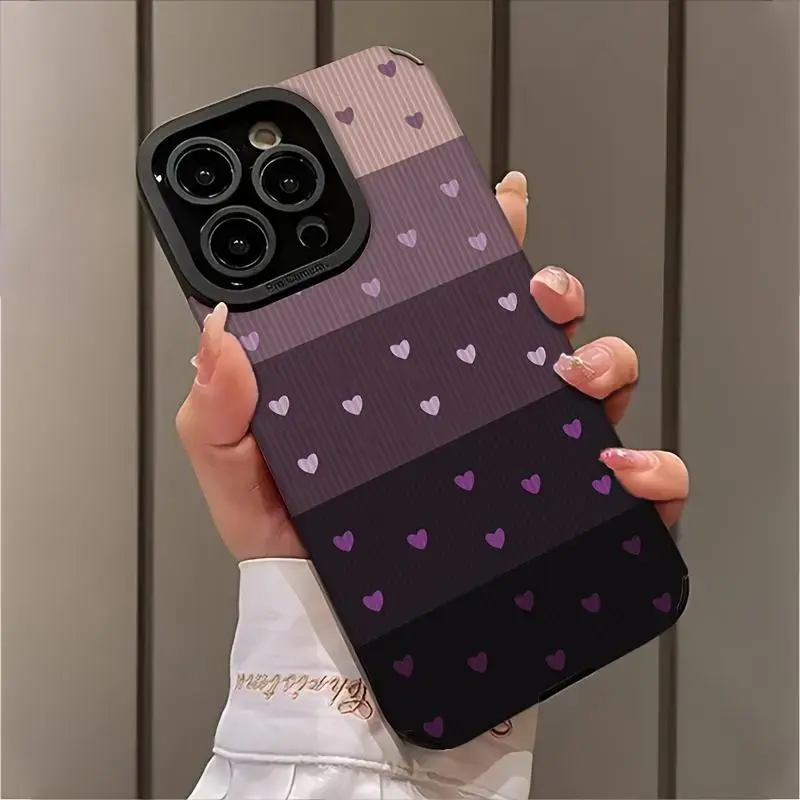 Heart Pattern Phone Case, Shockproof Phone Protective Cover, Phone Accessory Compatible with iPhone 16 15 14 13 12 11 Plus Pr...