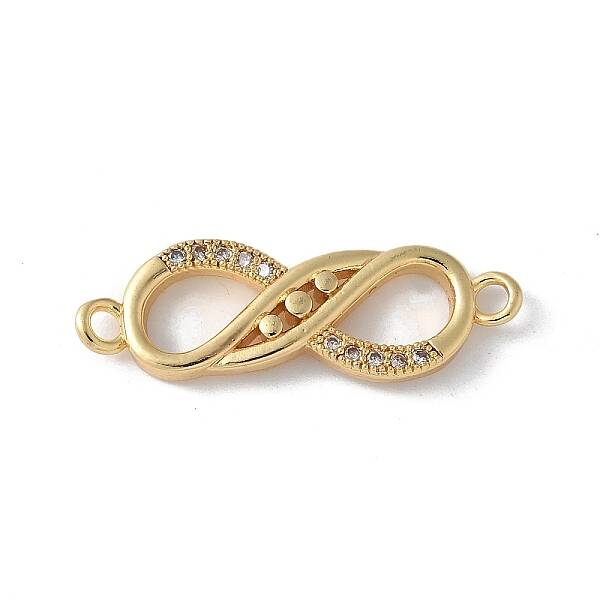 Brass Micro Pave Clear Cubic Zirconia Connector Charms