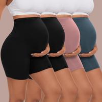 4 Pack Women's Maternity Yoga Shorts Over The Belly Pregnancy Biker Workout Active Athletic Pregnant Shorts 5\