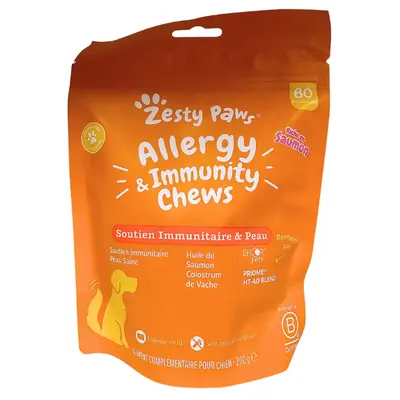 Zesty Paws - Allergy & Immunity Chews - Immune Support & Skin - 60 Salmon Treats