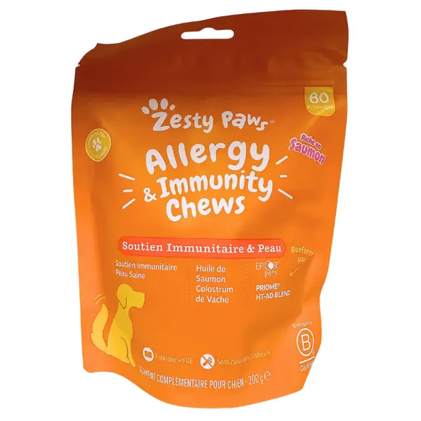 Zesty Paws - Allergy & Immunity Chews - Immune Support & Skin - 60 Salmon Treats