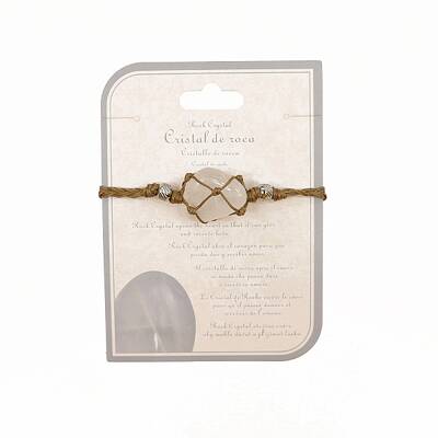 Natural Agate Macrame Pouch Braided Bead Bracelet