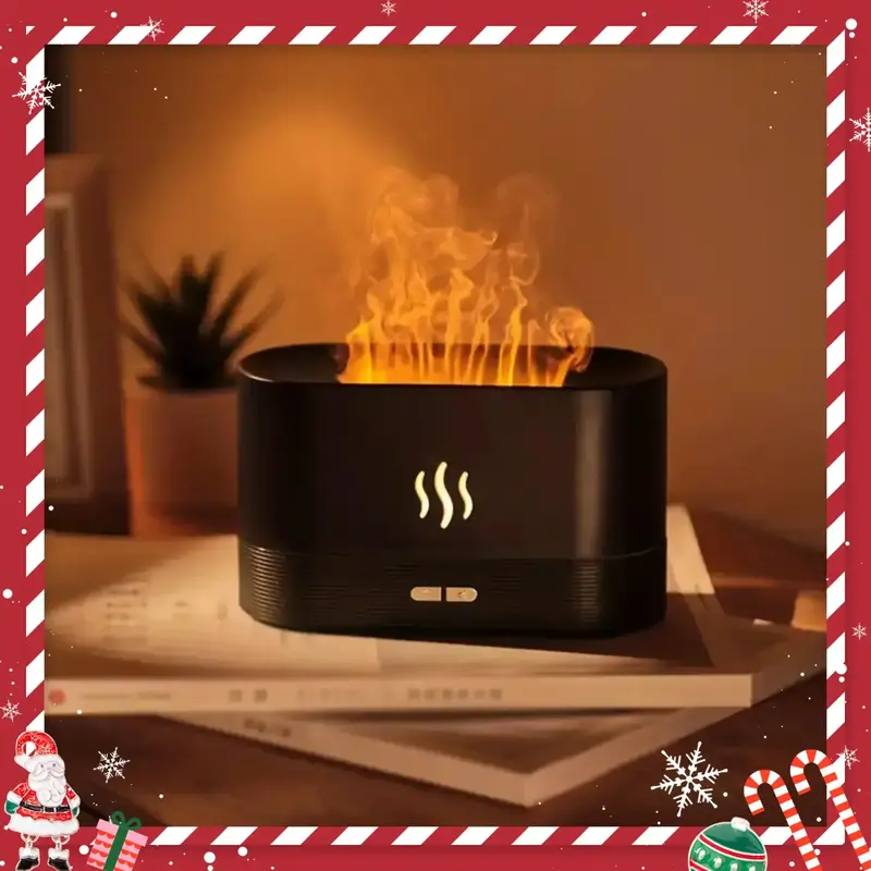 Flame Design Aroma Diffuser, USB Charging Desktop Air Humidifier with Soothing Flame, Flavored Air Diffuser Effect for Home O...