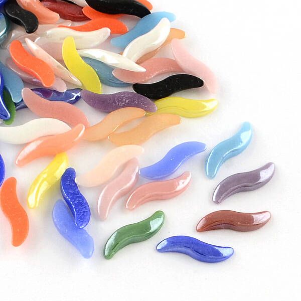 Pearlized Plated Opaque Glass Cabochons