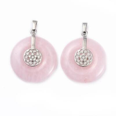 Natural Rose Quartz Pendants