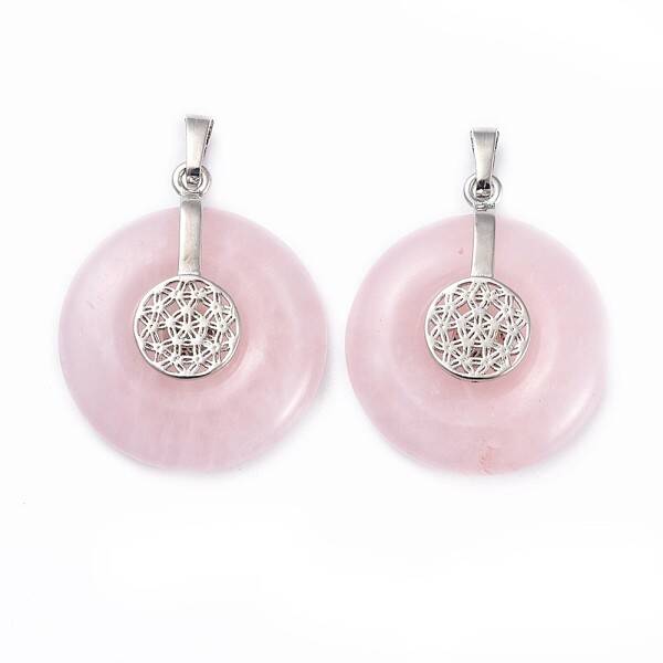Natural Rose Quartz Pendants