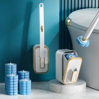 Wall Mounted Toilet Brush Set, 1 Set Toilet Brush with 24/48/72pcs Disposable Replacement Brush Head & Holder, Bathroom Acces...