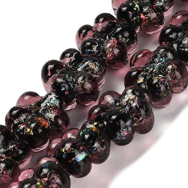 Handmade Dichroic Foil Glass Beads Strands