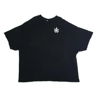 GILDAN Axfratis Mens T-Shirt Black Crew Neck 5XL