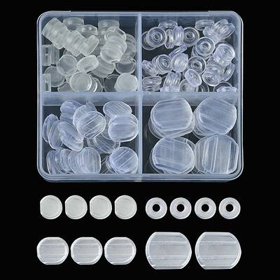 146Pcs 4 Style PVC & Silicone Comfort Clip on Earring Pads