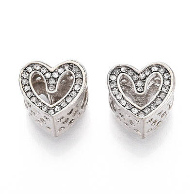 Alloy Rhinestone European Beads