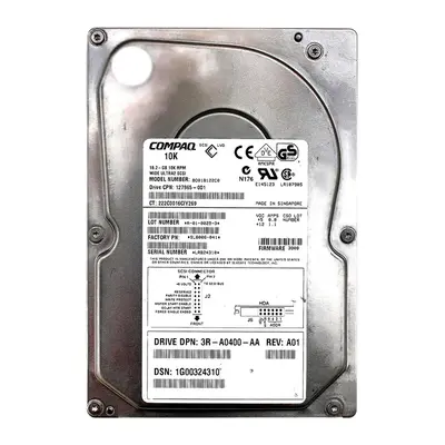 127965-001 HP 18.2GB Wide Ultra2 SCSI 10000 3.5-inch Hard Drive