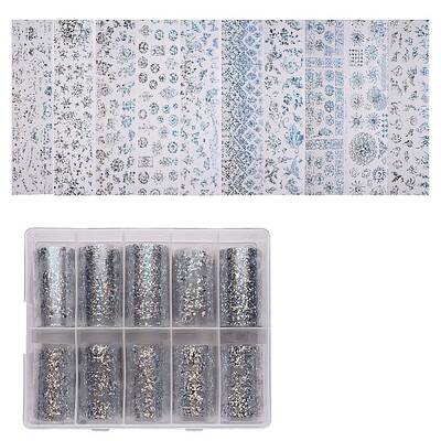 Shiny Laser Nail Art Transfer Stickers