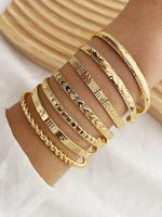 Gold Bangle Bracelets For Women, Gold Plated Multi Layer Stackable Cuff Bracelet Set, Trendy Elegance Charms Non Tarnish Mini...