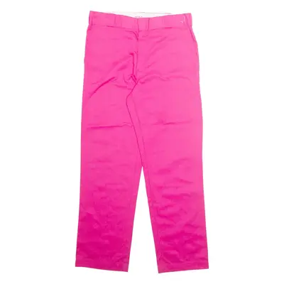 DICKIES 974 Womens Trousers Pink Regular Straight W34 L32
