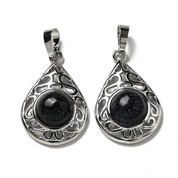Synthetic Blue Goldstone Pendants