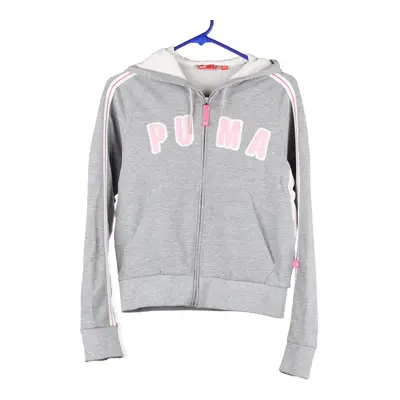 Age 10-12 Puma Hoodie - Medium Grey Cotton Blend