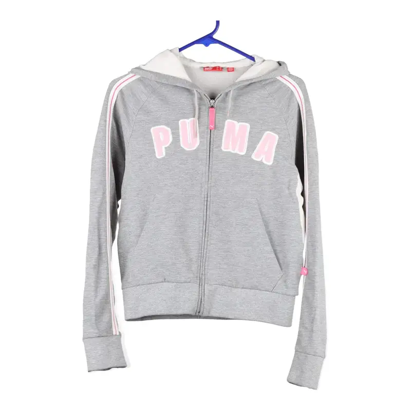 Age 10-12 Puma Hoodie - Medium Grey Cotton Blend