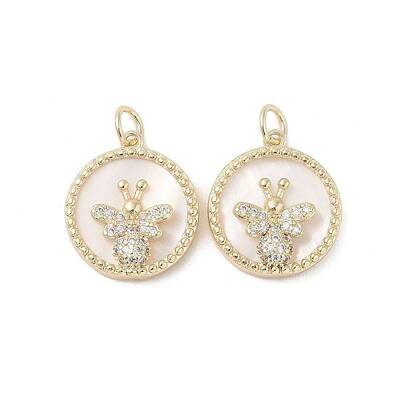 Brass Pendants Pave Shell